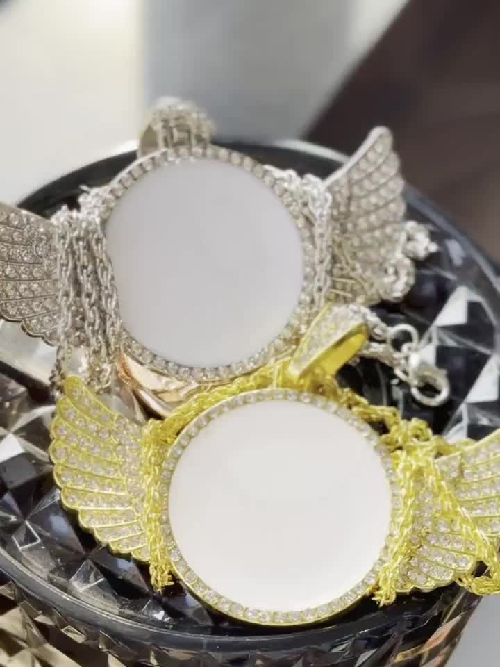 Customized Hip-Hop Wing Photo Necklace — Unique Gift Set